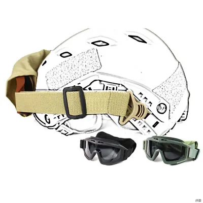 Tactical Airsoft Paintball Riot Rail Goggles For FAST AF MICH IBH Helmet Rail • $18.67