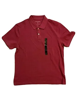 Banana Republic Pique Mens Large Raspberry Heat Short Sleeve Polo Shirt NWT • $18.50