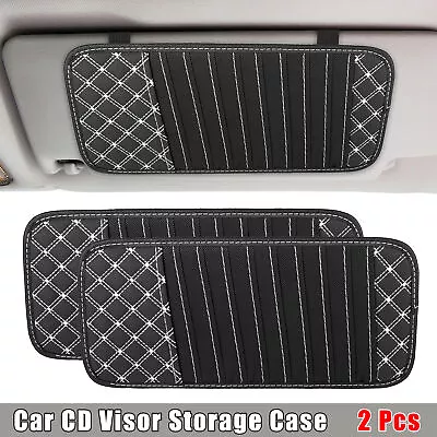 2pcs Car CD Visor Storage Cases With 10 DVD Sleeves Black W/ White Line • $13.77