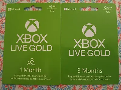 Microsoft Xbox Live 4 Month's Gold Membership Cards - Physical Cards Lot  • $26