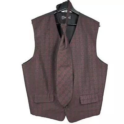 Formalwear Vest Vintage Tuxedo Necktie Mel Howard Black Red Sz Large • $30