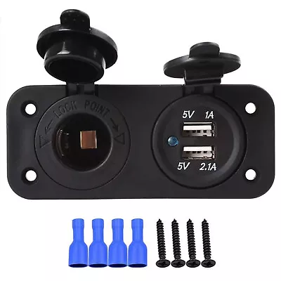 5V USB Car Cigarette Lighter Socket Splitter Charger Power Adapter Blue Light C • £9.46