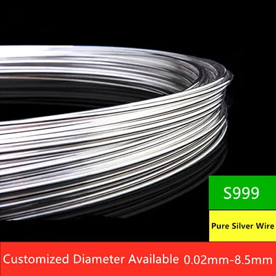 1Meter 99.99% Pure Silver Round Wire Dead Soft Craft & Jewellery Wire 8Ga - 18Ga • $321.77