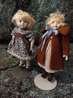 Vintage Porcelain Miniature Doll Pair Twins ? • $65