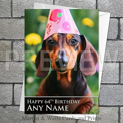 Dachshund Birthday Card. 5x7 Inches. Dog. Mum. Dad. Personalised Plus Envelope. • £4.15