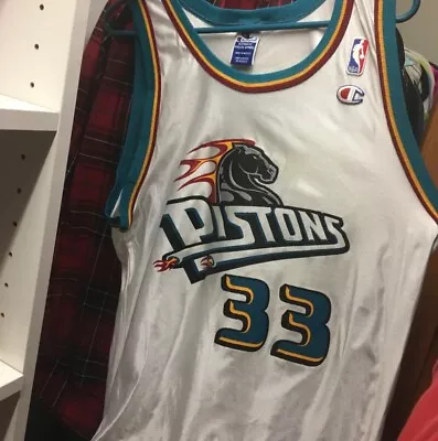 $44 • Buy Vintage Grant Hill Detroit Pistons Jersey Size 44