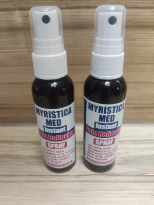 £39.95 • Buy Myristica Med (Nutmeg) Instant Pain Relief Spray             (2 X 60ml Bottles)