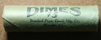 1963-P Bank Wrapped Shotgun Roll Of 50 Uncirculated 90% Silver Roosevelt Dimes • $130