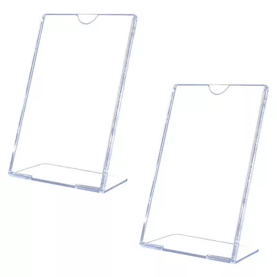  2 Pcs Advertising Display Board Acrylic Clear Stand Tabletop Sign Holder • £9.69