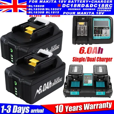 For Makita 18V 6.0Ah LXT Li-Ion BL1830 BL1850 BL1860 BL1815 Cordless Battery UK • £35.14