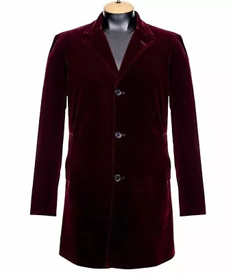 Men 12th Doctor Who Peter Capaldi Velvet Formal Cosplay Costume Jacket • £109.99