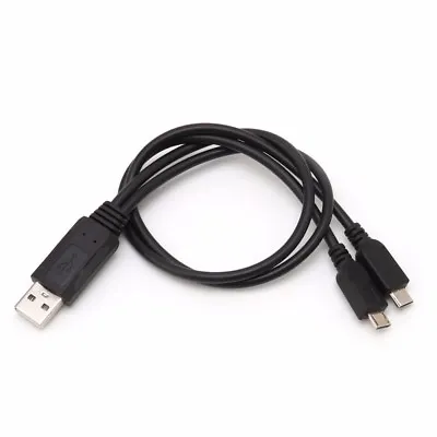 USB 2.0 Type A Male To Male Dual Micro USB Splitter Y Charging Data Cable • $2.59