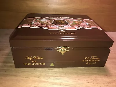 My Father Judge Toro 8 X7 X2.75  SOLID WOOD Cigar Stash Box Craft BROWN • $6