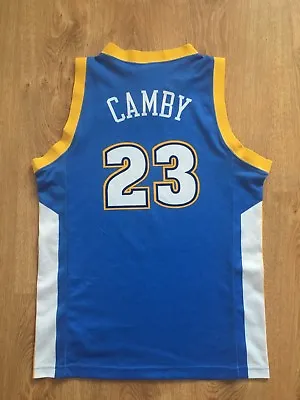 Vtg Marcus Camby #23 Denver Nuggets Shirt Jersey CHAMPION NBA Adult Size S RARE • $44