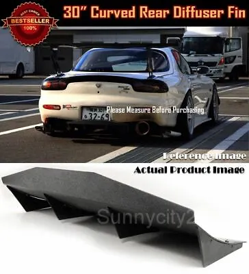 30  X 12  Black Universal Rear Bumper 4 Fins Curved Diffuser Fin For Mitsubishi • $74.94