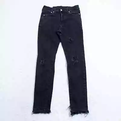 H&M Jeans Womens 30x30 (27x28 Actual) Skinny Fit Black Distressed Denim • $20
