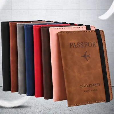 $9.99 • Buy Slim Leather Travel Passport Wallet Holder RFID Blocking ID Card Case Cover