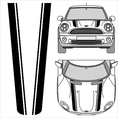 3M Taperd Racing Stripes Decals For Mini Cooper Clubman Countryman Hood • $29.99