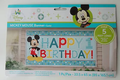 Disney Baby Mickey Mouse Happy 1st Birthday Banner (Over 5 Feet Long) • $7.99
