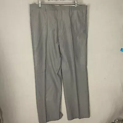 Marc Anthony Men's Silver Gray Dress Pants Wool Blend Size 36X28 Pleated • $17.98