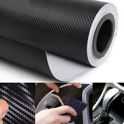 3D Carbon Fiber Vinyl Film Auto Car Sheet Wrap Roll Sticker Decor Black Matte • $4.08