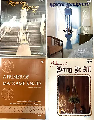 1970s MACRAME Booklets X 4 PLANT HANGERS Sculptural Hangers BIG Hangers PB • $12.99