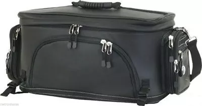 Motorcycle Sissy Bar Bag Biker Travel Luggage Universal Fit Black Harley Trunk • $39.99