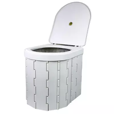 Foldable Camping Toilet W/ Lid Portable Commode Potty Bucket Seat Caravan Travel • $42.95