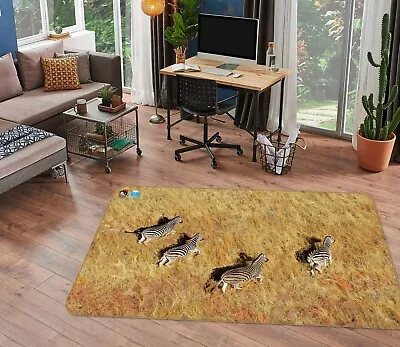 3D Prairie Zebra ZHUA636 Game Non Slip Rug Mat Photo Carpet Amy • $49.99