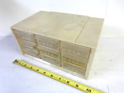 Vintage 9 Drawer Akro-Mills Parts Storage Cabinet Bin Tan Swirl Marbled • $29.50