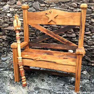 £2117.99 • Buy Handmade Bespoke Wooden Garden Bench Carved Oak Woodland Eco Rustic Story