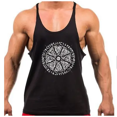 £7.99 • Buy Viking Shield Vintage Gym Vest Bodybuilding Muscle Training Weightlifting New