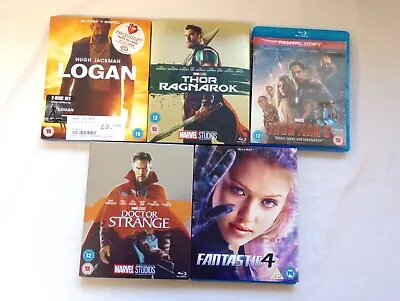 Marvel Bluray Bundle (Fantastic4 Iron Man 3 Doctor Strange Logan Thor Rag... • £4.50