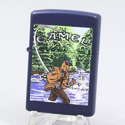 Zippo Camel Joe Fishing Oil Lighter Navy Matte Coating 1996 Japan .FI23039 • £130.20