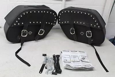 Viking Studded Leather Saddlebags For Kawasaki Vulcan VL900S • $51.28