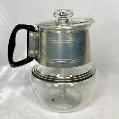 Vintage Proctor Silex Glass 4 Cup Stovetop Coffee Percolator W/Basket MCM • $55.25