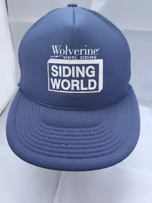 Wolverine Siding World Vinyl Siding VTG Blue Trucker Mesh Snapback Hat Cap OS • $12.99