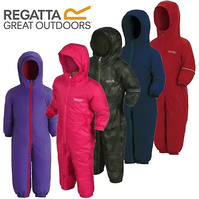 £20.99 • Buy Regatta Splosh Waterproof Padded Fleece Lined All In One Snow Suit Childs Kids