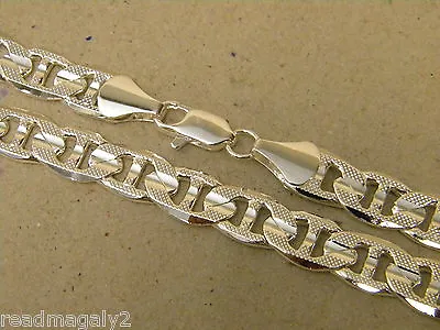 Lady's Men's Silver Plated Mariner Chain Necklace 24 30in Inch Long 9mm Wide • $18.50