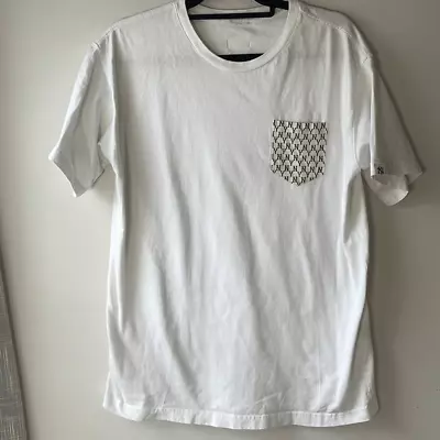 EUC Mens MLB X Korea X NYY Monogram Collab White Pocket T-Shirt Small • $40