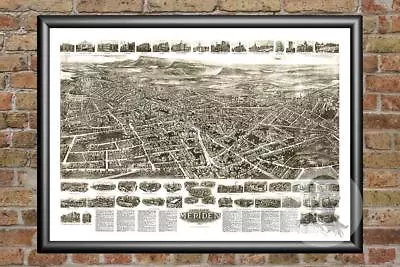 Old Map Of Meriden CT From 1918 - Vintage Connecticut Art Historic Decor • $59.99