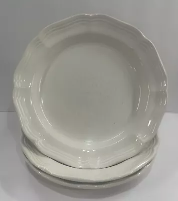 Mikasa French Countryside Scalloped SALAD Plate F9000 White 8  Set Of 3 • $24.99