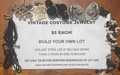 $5 • Buy Vintage Earrings Make Your Own Lot Mcm Estate Rhinestone   10% Off 2 0r More