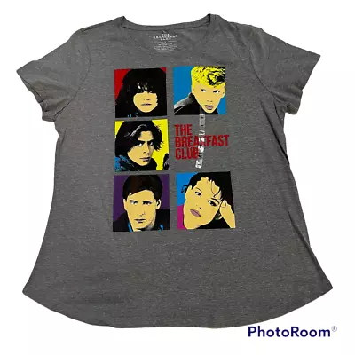 The Breakfast Club Cast T-Shirt Women L Gray Tee Graphic Logo 80's Pop Art Retro • $13.87