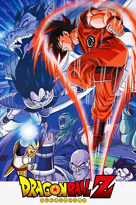 Dragon Ball Poster Vegeta Saga Vegeta And Goku 12in X 18in Free Shipping • $9.95