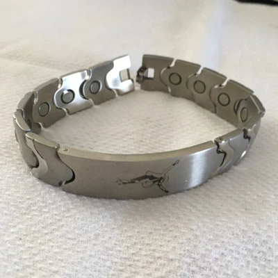 £24.53 • Buy Men's Michael Jackson Logo Magnetic Stainless Steel ID Bracelet
