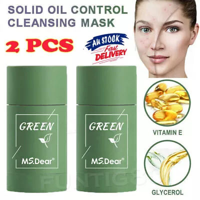 2PCS Green Tea Stick Facial Mask Cleansing Oil Control Blackhead Acne Deep Clean • $14.95