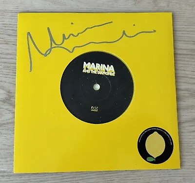 Signed MARINA & THE DIAMONDS Immortal / I'm A Ruin 7  Vinyl Yellow Colored • $150