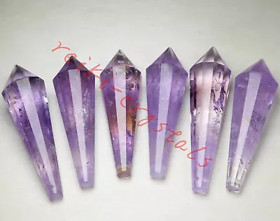 5pcs 12 Sided VOGEL Style Natural Amethyst Quartz Crystal Pendulum POINT Pendant • $59.99