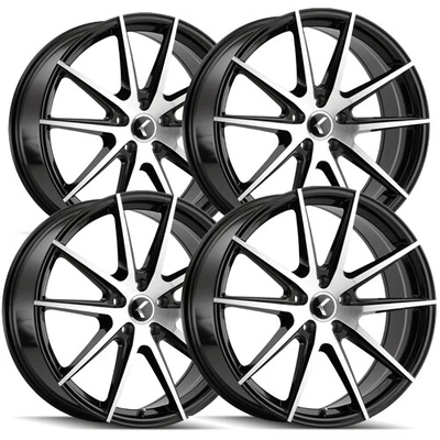 $755.96 • Buy (Set-4) Kraze KR193 Turismo 18x8 5x112 +40mm Black/Machined Wheels Rims 18  Inch